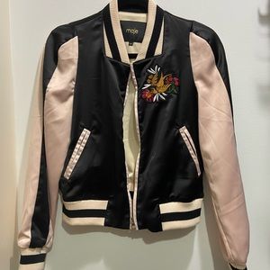 MAJE black and pink bomber jacket